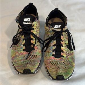Nike 2012 Flyknit Racer Multicolor 1.0 sz 8, Preowned,  Black Tongue VERY RARE